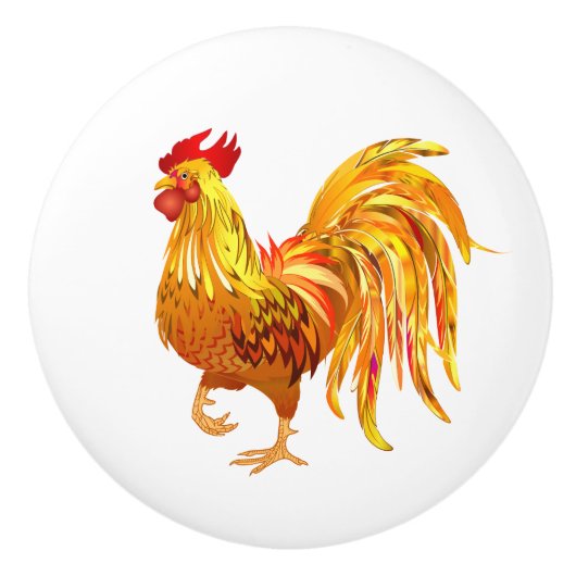 Rooster Keramische Kabinet Knop (Voorkant)