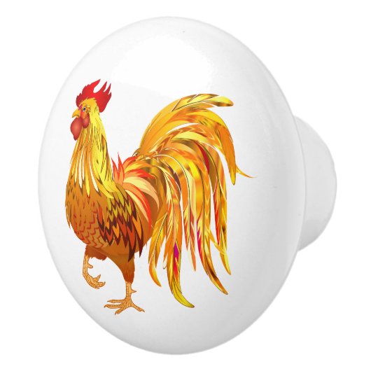 Rooster Keramische Kabinet Knop (Rechts)