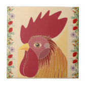 Rooster keramische Tegel Tegeltje (Voorkant)