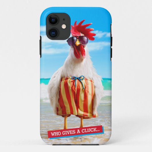 Rooster Kerel Chillin bij Beach in Swim Trunks Case-Mate iPhone Case (Achterkant)