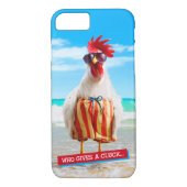 Rooster Kerel Chillin bij Beach in Swim Trunks Case-Mate iPhone Case (Achterkant)