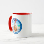 Rooster Kerel Chillin bij Beach in Swim Trunks Mok (Voorkant links)