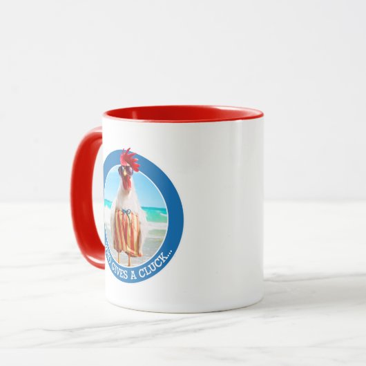 Rooster Kerel Chillin bij Beach in Swim Trunks Mok (Voorkant links)