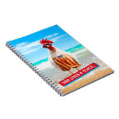 Rooster Kerel Chillin bij Beach in Swim Trunks Notitieboek (Rechterzijde)
