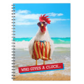 Rooster Kerel Chillin bij Beach in Swim Trunks Notitieboek (Voorkant)