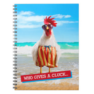 Rooster Kerel Chillin bij Beach in Swim Trunks Notitieboek
