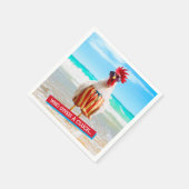 Rooster Kerel Chillin bij Beach in Swim Trunks Servetten (Hoek)