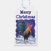 Rooster kerstcadeautags cadeaulabel (Voorkant)