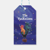 Rooster kerstcadeautags cadeaulabel (Achterkant)