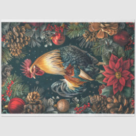 Rooster Kerstscène Decoupage Tissuepapier