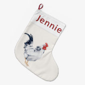 Rooster kerststooking grote kerstsok (Voorkant (Hangend))