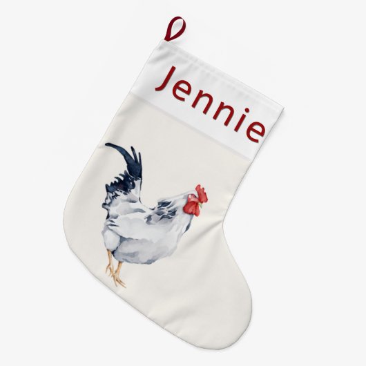 Rooster kerststooking grote kerstsok (Voorkant (Hangend))