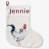 Rooster kerststooking grote kerstsok (Voorkant)