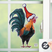 Rooster-kerstvensterkoeling Raamsticker (Huis)