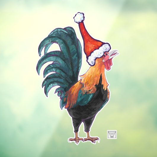 Rooster-kerstvensterkoeling Raamsticker (Vel 3)
