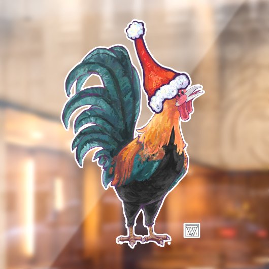 Rooster-kerstvensterkoeling Raamsticker (Vel 2)