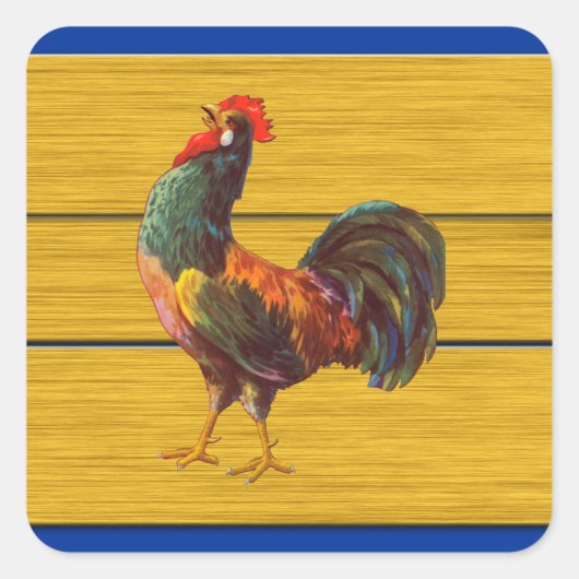 Rooster  Keuken Kist Art Sticker (Voorkant)