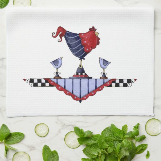 Rooster - keukenhanddoek (Gevouwen)