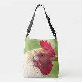 rooster, kip, dier, vogel, design, boerderij, crossbody tas (Achterkant)