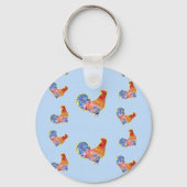 Rooster Kippen Boys Happy Birthday Naam Sleutelhanger (Achterkant)