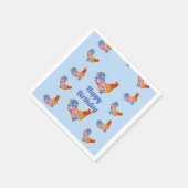 Rooster Kippen Boys Happy Birthday Servet (Hoek)