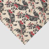 Rooster  kippenpatroon verouderd tissuepapier (Detail)