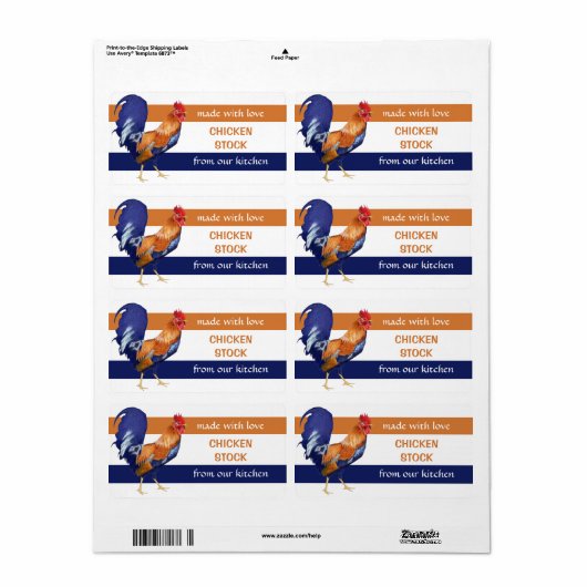 Rooster Kitchen behoudt label (Full Sheet)