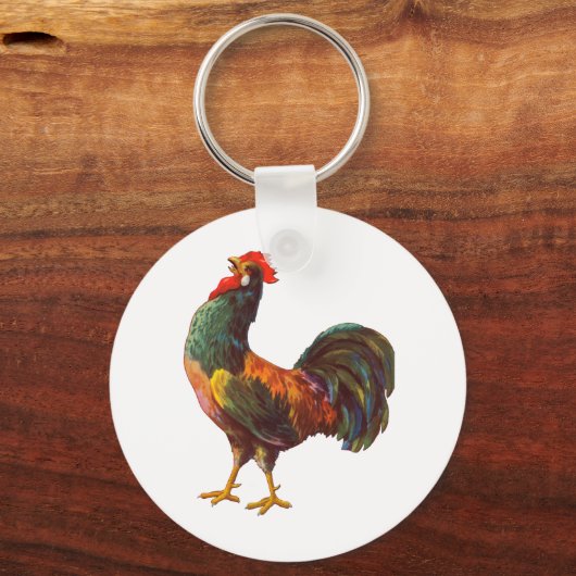 Rooster  Kitchen Crate Art Sleutelhanger (Voorkant)