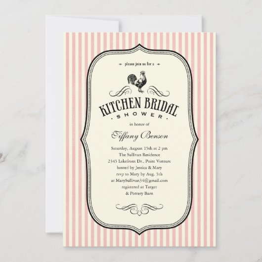  Rooster Kitchen Shower-uitnodigingen Kaart (Voorkant)