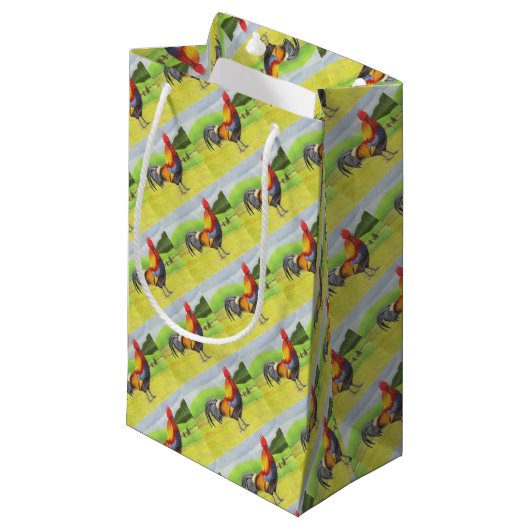 Rooster Klein Cadeauzakje (Voorkant Gekanteld)