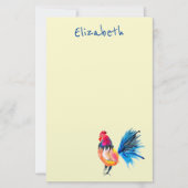Rooster kleurige waterverf illustratie briefpapier (Voorkant)