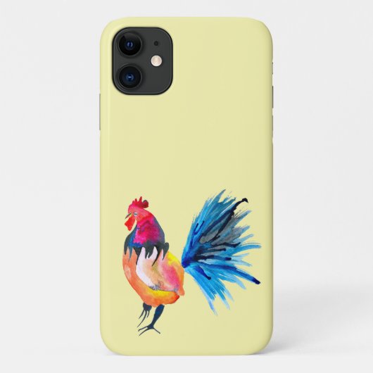 Rooster kleurige waterverf illustratie Case-Mate iPhone case (Achterkant)