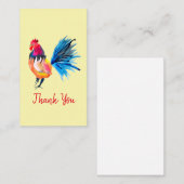 Rooster kleurige waterverf illustratie notitiekaartje (Voorkant / Achterkant)