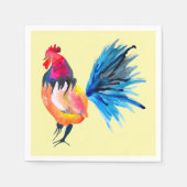 Rooster kleurige waterverf illustratie servet (Voorkant)