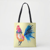 Rooster kleurige waterverf illustratie tote bag (Voorkant)