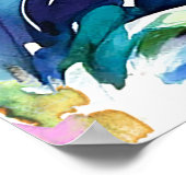 Rooster Kleurrijke Waterverf Poster (Hoek)