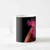 Rooster koffie mok (zwarte achtergrond) (Voorkant links)