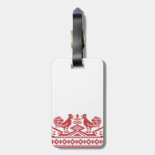 Rooster kruissteek bagagelabel (Achterkant verticaal)