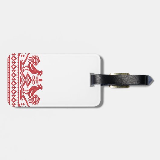 Rooster kruissteek bagagelabel (Achterkant horizontaal)