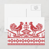 Rooster kruissteek briefkaart (Voorkant / Achterkant)