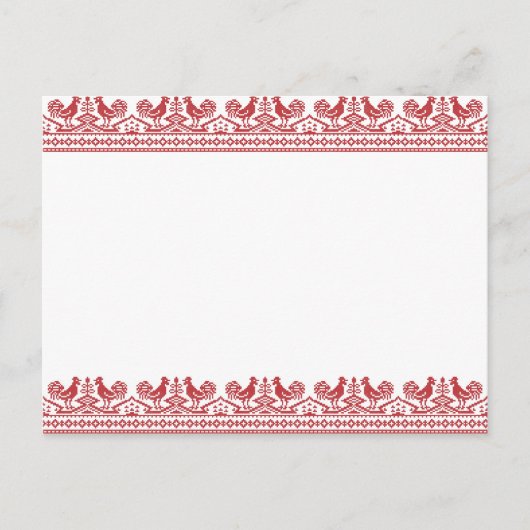 Rooster kruissteek briefkaart (Voorkant)