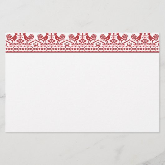 Rooster kruissteek briefpapier (Voorkant)