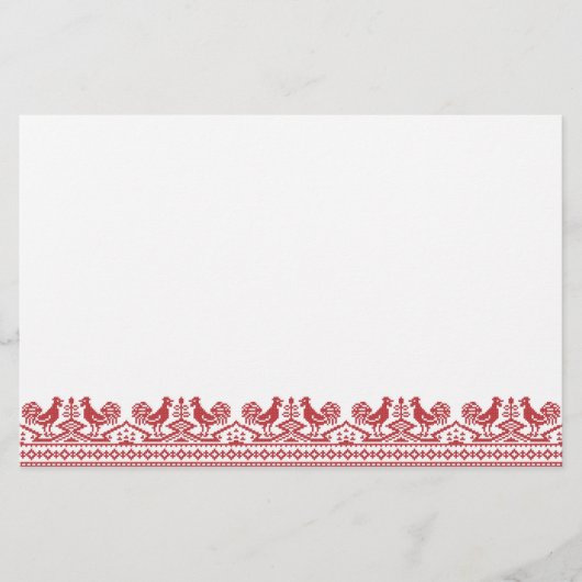Rooster kruissteek briefpapier (Voorkant)
