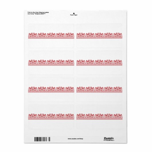 Rooster kruissteek etiket (Full Sheet)
