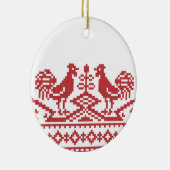 Rooster kruissteek keramisch ornament (Rechts)