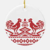 Rooster kruissteek keramisch ornament (Achterkant)