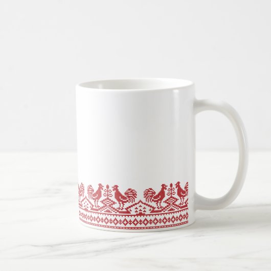 Rooster kruissteek koffiemok (Rechts)