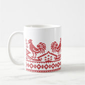 Rooster kruissteek koffiemok (Links)