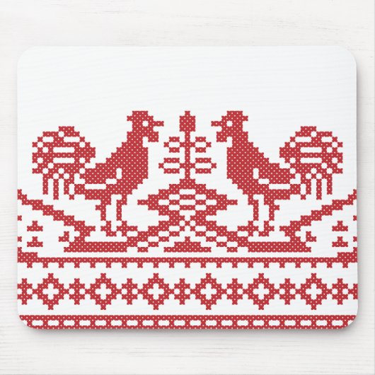 Rooster kruissteek muismat (Voorkant)