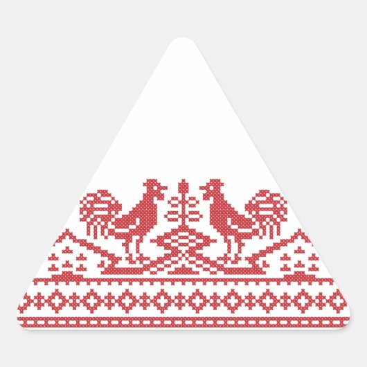 Rooster kruissteek sticker (Voorkant)